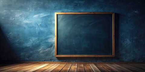 Chalkboard's night portrait: low light, dark room, empty slate.