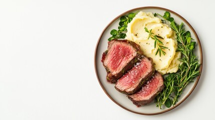 Sliced beef fillet with sea salt & rosemary a gourmet dish