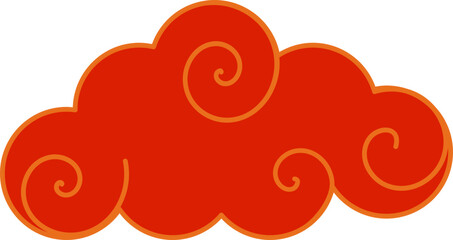 Chinese Cloud with Golden Edges