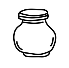 Glass jar hand drawn doodle