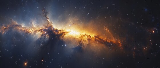 Fototapeta premium Cosmic Nebula Glowing gas and dust in space.