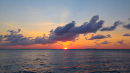 A beautiful great sunset over the sea