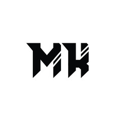 MK monogram logo design letter text name symbol monochrome logotype alphabet character simple logo