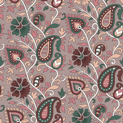 paisley seamless pattern on  background