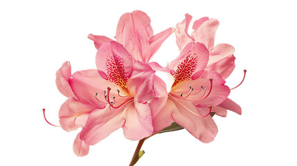 Fototapeta premium A bright pink rhododendron flower against a transparent background.