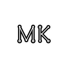 MK monogram logo design letter text name symbol monochrome logotype alphabet character simple logo