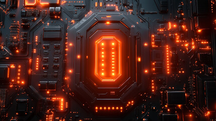 Cybernetic Core: An Abstract Rendering of a Futuristic Circuit Board