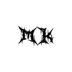 MK monogram logo design letter text name symbol monochrome logotype alphabet character simple logo