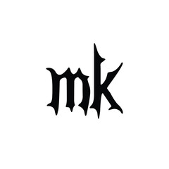 MK monogram logo design letter text name symbol monochrome logotype alphabet character simple logo