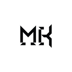 MK monogram logo design letter text name symbol monochrome logotype alphabet character simple logo