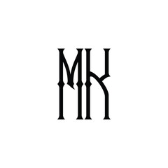 MK monogram logo design letter text name symbol monochrome logotype alphabet character simple logo
