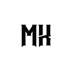 MK monogram logo design letter text name symbol monochrome logotype alphabet character simple logo