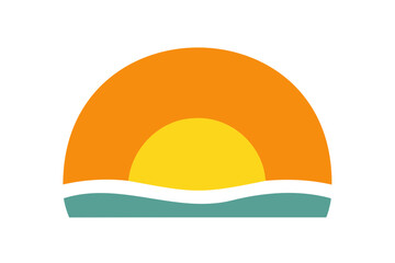 Vibrant Sunrise Vector illustration Premium Design on Transparent Background