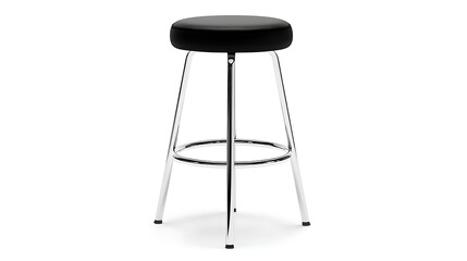 A black stool with a white rim