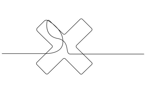 recommend clip art: Continuous one line drawing Wrong Mark