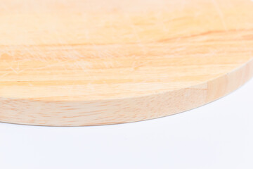 brown wooden sphere cuttingboard isolated on white background