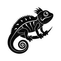 chameleon cartoon isolated on white