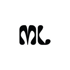 ML monogram logo design letter text name symbol monochrome logotype alphabet character simple logo