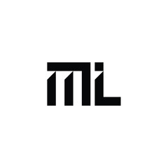 ML monogram logo design letter text name symbol monochrome logotype alphabet character simple logo