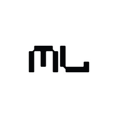 ML monogram logo design letter text name symbol monochrome logotype alphabet character simple logo