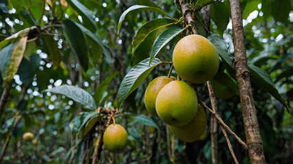 Nyla fruit that is ripe and ready to be harvest forest in a landscape background,