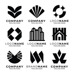 Set of modern logo template