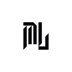 ML monogram logo design letter text name symbol monochrome logotype alphabet character simple logo