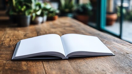 Obraz premium Blank half-folded booklet, postcard, flyer or brochure mockup