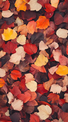 Vibrant Autumn Leaves Texture Background with Colorful Fall Foliage