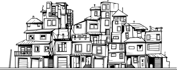 Handdrawn density housing drawing