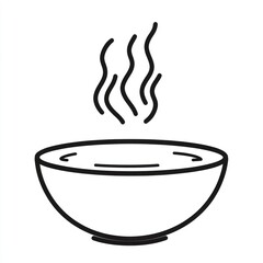 Simple illustration of a bowl of hot soup. Suitable for food-related websites or apps