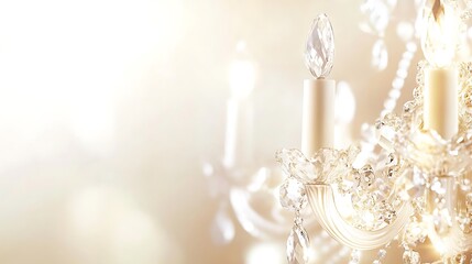 Elegant Crystal Chandelier Detail Soft Lighting Background
