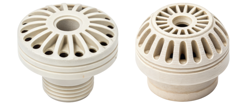 Close-up of a pair of ceramic vent covers isolated with transparent background