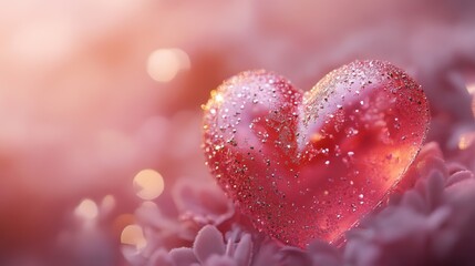 Sparkling Pink Heart Romantic Love Valentine s Day Glitter Abstract Background