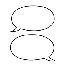 Fototapeta premium 会話形式のシンプルな黒線の吹き出しイラスト