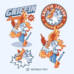 Griffin Baseball Mascot Character