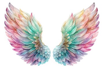Obraz premium Watercolor Angel Wings Clipart: High-Resolution Generative AI Images for Digital Design & Crafts