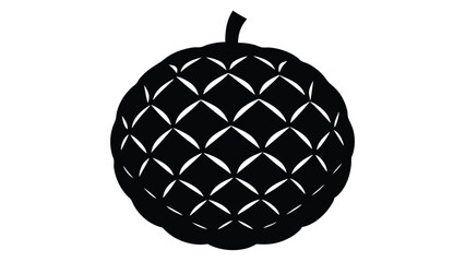 Cherimoya fruit silhouette vector and art illustration.