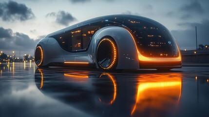 Obraz premium Futuristic Heavy Duty Truck Design with Diesel Engine and Aerodynamic Shape