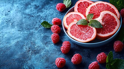 Vibrant advertisement for weight loss challenge featuring fresh fruits and inviting colors on a dark background