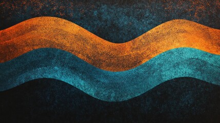 A vibrant grainy background combining blue, orange, and black hues in a gradient wave, with a soft yet detailed noise texture.