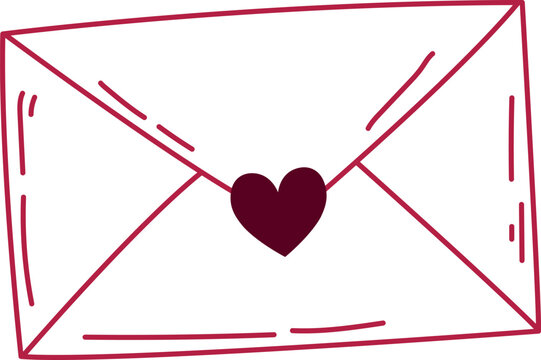 recommend clip art: Romantic Love Letter Envelope Vector Design