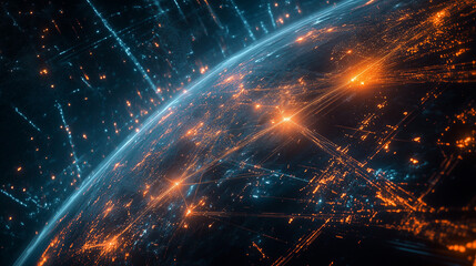 Fototapeta premium Digital Network Connectivity Wallpaper: an intricate web of interconnected nodes,illustration,created
