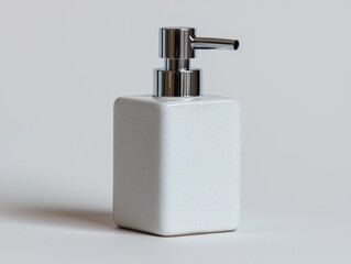 Obraz premium White ceramic soap dispenser with chrome pump