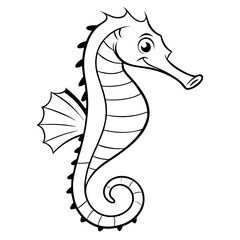 Fototapeta premium Simple seahorse clipart with white background.