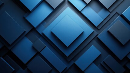 Fototapeta premium Minimalist blue background with interlocking shapes for design, banner template. White space in the center of the page for text. Elegant blue and white abstract pattern.