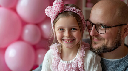 Obraz premium Happy father and daughter portrait.