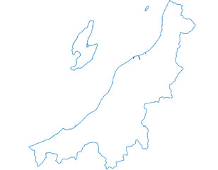 Fototapeta premium 新潟県 地図 白 イラスト
