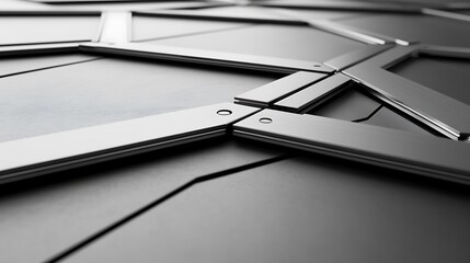 Abstract Metallic Geometric Panel Design
