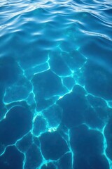 Rich cobalt blue, textured seabed, sunlight refraction, blue background, seabed